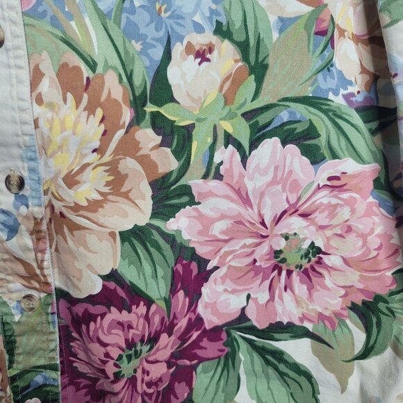Red Ridge Mountain Outfitters Shabby Chic Floral Button Shirt Womens Size XL - Picture 3 of 5